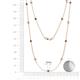 2 - Lien (13 Stn/3mm) Smoky Quartz and Diamond on Cable Necklace 