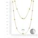 2 - Lien (13 Stn/3mm) Peridot and Lab Grown Diamond on Cable Necklace 