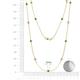 2 - Lien (13 Stn/3mm) Emerald and Lab Grown Diamond on Cable Necklace 
