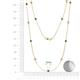 2 - Lien (13 Stn/3mm) Blue Diamond and Lab Grown Diamond on Cable Necklace 