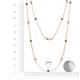 2 - Lien (13 Stn/3mm) Blue Diamond and Lab Grown Diamond on Cable Necklace 