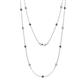 1 - Lien (13 Stn/3mm) Lab Grown Diamond and Alexandrite on Cable Necklace 