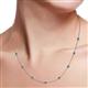 3 - Adia (9 Stn/3.4mm) Blue Diamond on Cable Necklace 