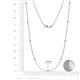 2 - Adia (9 Stn/2mm) White Sapphire on Cable Necklace 