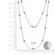 2 - Lien (13 Stn/3.4mm) Pink Sapphire on Cable Necklace 