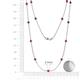 2 - Lien (13 Stn/3.4mm) Ruby on Cable Necklace 