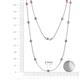 2 - Lien (13 Stn/3.4mm) Pink Tourmaline on Cable Necklace 