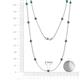 2 - Lien (13 Stn/3.4mm) Emerald on Cable Necklace 