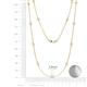 2 - Lien (13 Stn/2.6mm) White Sapphire on Cable Necklace 