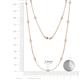 2 - Lien (13 Stn/2.6mm) White Sapphire on Cable Necklace 