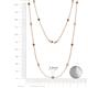 2 - Lien (13 Stn/2.6mm) Smoky Quartz and Diamond on Cable Necklace 