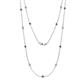 1 - Lien (13 Stn/2.6mm) Diamond and Lab Created Alexandrite on Cable Necklace 
