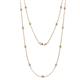 1 - Lien (13 Stn/2.6mm) Peridot and Diamond on Cable Necklace 