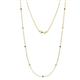 1 - Adia (9 Stn/2mm) Diamond and Lab Created Alexandrite on Cable Necklace 