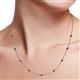 3 - Adia (9 Stn/2.7mm) Red Garnet on Cable Necklace 