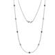 1 - Adia (9 Stn/2.7mm) Blue Sapphire and Diamond on Cable Necklace 