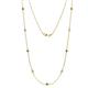 1 - Adia (9 Stn/2.7mm) Green Garnet and Diamond on Cable Necklace 