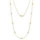 1 - Adia (9 Stn/2.7mm) Peridot and Diamond on Cable Necklace 