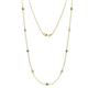 1 - Adia (9 Stn/2.7mm) Emerald and Diamond on Cable Necklace 
