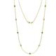 1 - Adia (9 Stn/3.4mm) Green Garnet and Diamond on Cable Necklace 