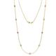 1 - Adia (9 Stn/3.4mm) Pink Tourmaline and Diamond on Cable Necklace 