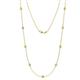 1 - Adia (9 Stn/3.4mm) Peridot and Diamond on Cable Necklace 