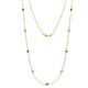 1 - Adia (9 Stn/3.4mm) Emerald and Diamond on Cable Necklace 