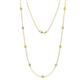 1 - Adia (9 Stn/3.4mm) Yellow Sapphire and Diamond on Cable Necklace 