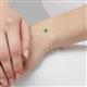 3 - Alys (4mm) Round Emerald Solitaire Station Minimalist Bracelet 