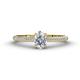 1 - Serina Classic Oval Cut and Round Diamond 3 Row Shank Engagement Ring 
