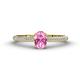 1 - Serina Classic Oval Cut Pink Sapphire and Round Diamond 3 Row Shank Engagement Ring 