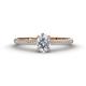 1 - Serina Classic Oval Cut Lab Grown Diamond and Round Mined Diamond 3 Row Shank Engagement Ring 