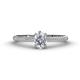 1 - Serina Classic Oval Cut and Round Diamond 3 Row Shank Engagement Ring 