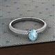 2 - Serina Classic Oval Cut Aquamarine and Round Diamond 3 Row Shank Engagement Ring 