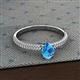 2 - Serina Classic Oval Cut Blue Topaz and Round Diamond 3 Row Shank Engagement Ring 