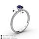 4 - Serina Classic Oval Cut Blue Sapphire and Round Diamond 3 Row Shank Engagement Ring 