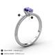 4 - Serina Classic Oval Cut Iolite and Round Diamond 3 Row Shank Engagement Ring 