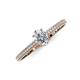 3 - Serina Classic Oval Cut Lab Grown Diamond and Round Mined Diamond 3 Row Shank Engagement Ring 