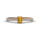 1 - Serina Classic Emerald Cut Citrine and Round Diamond 3 Row Shank Engagement Ring 