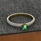 2 - Serina Classic Emerald Cut Lab Created Alexandrite and Round Diamond 3 Row Shank Engagement Ring 