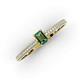 3 - Serina Classic Emerald Cut Lab Created Alexandrite and Round Diamond 3 Row Shank Engagement Ring 