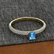2 - Serina Classic Emerald Cut Blue Topaz and Round Diamond 3 Row Shank Engagement Ring 