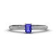 1 - Serina Classic Emerald Cut Tanzanite and Round Diamond 3 Row Shank Engagement Ring 