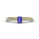 1 - Serina Classic Emerald Cut Tanzanite and Round Diamond 3 Row Shank Engagement Ring 