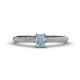 1 - Serina Classic Emerald Cut Aquamarine and Round Diamond 3 Row Shank Engagement Ring 