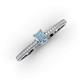 3 - Serina Classic Emerald Cut Aquamarine and Round Diamond 3 Row Shank Engagement Ring 