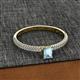 2 - Serina Classic Emerald Cut Aquamarine and Round Diamond 3 Row Shank Engagement Ring 