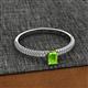 2 - Serina Classic Emerald Cut Peridot and Round Diamond 3 Row Shank Engagement Ring 