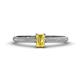 1 - Serina Classic Emerald Cut Yellow Sapphire and Round Diamond 3 Row Shank Engagement Ring 