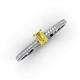 3 - Serina Classic Emerald Cut Yellow Sapphire and Round Diamond 3 Row Shank Engagement Ring 